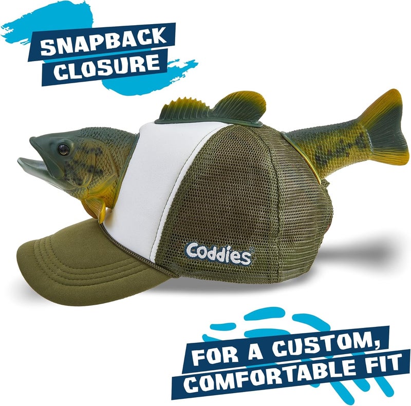 Coddies Bass Fish Hat - Hilarious Novelty Bass Fishing Hat, Perfect Gag Fishing Gift for Anglers, Dads & Fish Enthusiasts - Image 2